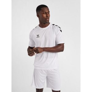 Koszulka Hummel Core Poly. Białe bluzki Hummel, xl, bez wzorów, z materiału, sportowe, bez kołnierzyka, bez ramiączek. Za 125,00 zł.