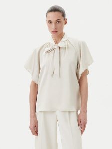 Bruuns Bazaar Bluzka Beckia Wendi BBW4439 Écru Regular Fit. Bluzki Bruuns Bazaar, bez wzorów, z syntetyku, bez kołnierzyka, bez ramiączek. Za 229,99 zł.