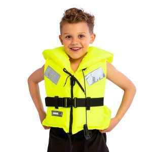 Kamizelka ratunkowa 100N Jobe Comfort Boating Life Vest. Żółte kamizelki JOBE, bez wzorów, bez kołnierzyka, bez ramiączek, bez kaptura. Za 215,00 zł.