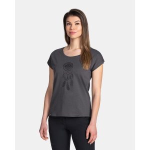 Damski bawełniany t-shirt Kilpi ROANE-W. Szare t-shirty Kilpi, s, bez wzorów, z bawełny, bez kołnierzyka, bez ramiączek. Za 60,57 zł.