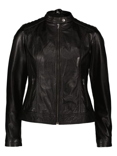 7eleven Skórzana kurtka "Merryl" w kolorze czarnym rozmiar: 42. Czarne kurtki 7eleven, bez wzorów, ze skóry, bez kaptura. Za 354,10 zł.