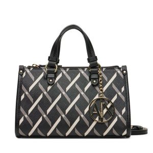 Torebka Armani Exchange. Czarne torebki klasyczne Armani Exchange, bez wzorów, bez dodatków. Za 619,99 zł.