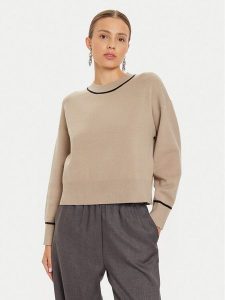 Vero Moda Sweter Saba 10318077 Beżowy Regular Fit. Brązowe swetry klasyczne Vero Moda, xs, z syntetyku, bez kołnierzyka. Za 109,99 zł.