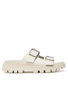 Tommy Jeans Klapki Tjw Double Strap Sandal EN0EN02753 Biały. Białe klapki Tommy Jeans, bez wzorów, z jeansu, bez obcasa. Za 239,99 zł.