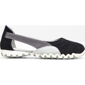 Baleriny skórzane. Szare buty sportowe bonprix, bez wzorów, bez zapięcia. Za 122,99 zł.