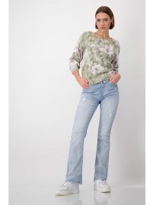 Monari Sweter w kolorze zielonym rozmiar: 40. Zielone swetry oversize monari, bez wzorów, z bawełny, bez ramiączek. Za 144,92 zł.