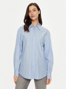 Calvin Klein Koszula K20K207670 Błękitny Regular Fit. Niebieskie koszule Calvin Klein, bez wzorów, z bawełny, bez kołnierzyka, bez ramiączek. Za 299,99 zł.