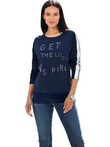 Heine Koszulka w kolorze granatowym rozmiar: 36. Niebieskie bluzki Heine, bez wzorów, bez kołnierzyka, bez ramiączek. Za 71,95 zł.