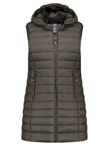 Geographical Norway Kamizelka pikowana "Vatikolor" w kolorze khaki rozmiar: S. Brązowe kamizelki Geographical Norway, s, bez wzorów, bez kołnierzyka, bez ramiączek, bez kaptura. Za 144,24 zł.