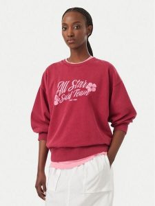 Roxy Bluza Lineup ERJFT05112 Bordowy Regular Fit. Czerwone bluzy Roxy, m, bez wzorów, z bawełny, bez kaptura. Za 249,99 zł.