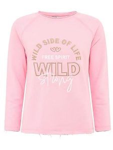 Zwillingsherz Koszulka "Wild Side Of Life" w kolorze jasnoróżowym rozmiar: L/XL. Różowe bluzki Zwillingsherz, l, bez wzorów, bez kołnierzyka, bez ramiączek. Za 162,49 zł.