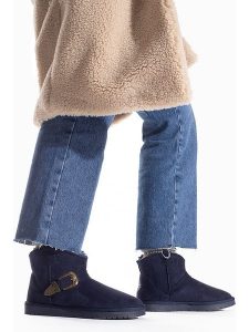 ISLAND BOOT Botki zimowe "Wintera" w kolorze granatowym rozmiar: 39. Niebieskie botki Island Boot, na zimę, bez wzorów, bez obcasa, bez zapięcia. Za 138,87 zł.