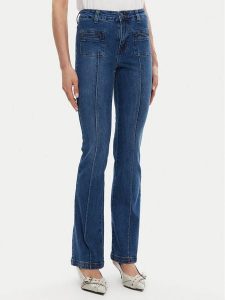Silvian Heach Jeansy GPP25275JE Granatowy Regular Fit. Niebieskie jeansy Silvian Heach, bez wzorów, z bawełny. Za 219,99 zł.