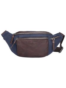 SPARWELL Skórzana saszetka "Simply Sloan" w kolorze granatowo-brązowym - 32 x 14 x 7 cm rozmiar: onesize. Brązowe nerki i saszetki SPARWELL, bez wzorów, z materiału. Za 139,87 zł.