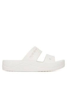 Crocs Klapki BAYA PLATFORM SANDAL 208188-100 Biały. Białe klapki Crocs, bez wzorów, z tworzywa sztucznego, bez obcasa. Za 139,99 zł.