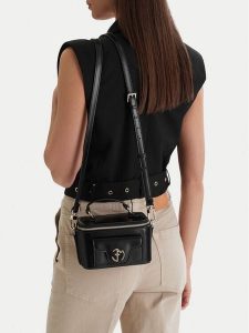 Eva Minge Torebka EO-AMY-LDA8633 Czarny. Czarne kuferki Eva Minge, bez wzorów, z materiału, bez dodatków. Za 199,99 zł.