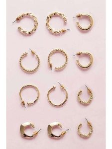 Lodie Silver Kolczyki-kreole (12 szt.) rozmiar: onesize. Szare kolczyki Lodie Silver, z mosiądzu. Za 43,99 zł.