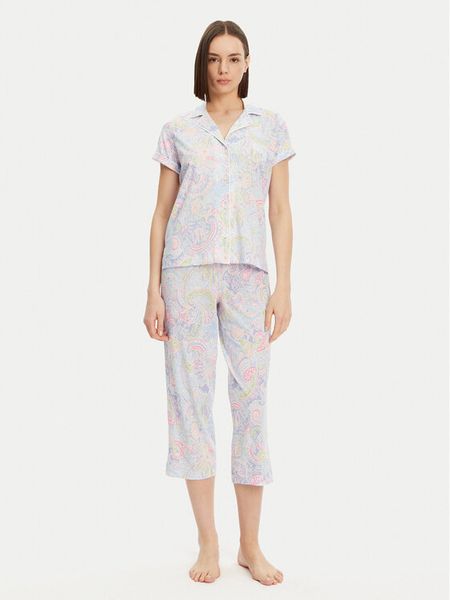 LAUREN RALPH LAUREN Piżama ILN92421 Niebieski Regular Fit. Niebieskie piżamy Lauren Ralph Lauren, bez wzorów, z bawełny, bez ramiączek. Za 299,99 zł.