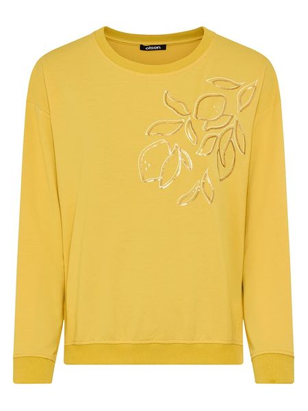 Olsen Bluza w kolorze żółtym rozmiar: 44. Żółte bluzy Olsen, bez wzorów, bez kaptura. Za 129,95 zł.