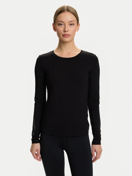 EA7 Emporio Armani Bluzka 7W000522 AF10373 UC001 Czarny Regular Fit. Czarne bluzki EA7 Emporio Armani, l, bez wzorów, z bawełny, bez kołnierzyka, bez ramiączek. Za 219,99 zł.