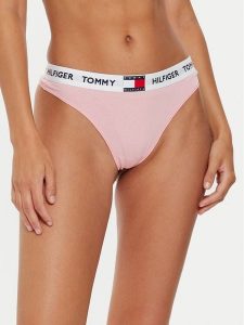 Tommy Hilfiger Stringi UW0UW05616 Różowy. Czerwone stringi TOMMY HILFIGER, bez wzorów, z bawełny. Za 59,99 zł.