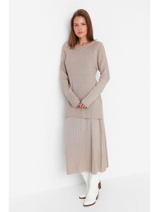 Trendyol 2-częściowy zestaw w kolorze szarym rozmiar: XL. Szare swetry oversize Trendyol, xl, bez wzorów, bez ramiączek. Za 121,99 zł.