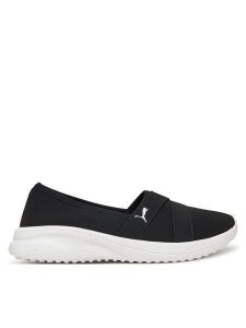 Puma Półbuty Adelina 2 400236 01 Czarny. Czarne półbuty Puma, bez wzorów, z materiału, bez obcasa, na płaskiej podeszwie, bez zapięcia. Za 179,99 zł.