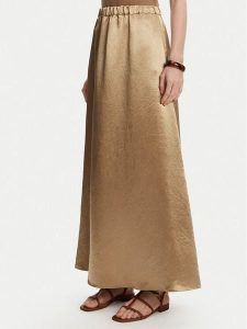 Max Mara Leisure Spódnica trapezowa Nuevo 2516101028 Beżowy Regular Fit. Brązowe spódnice Max Mara Leisure, bez wzorów, z acetatu. Za 499,99 zł.