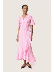 Soaked in Luxury Sukienka w kolorze różowo-białym rozmiar: XL. Różowe sukienki Soaked in Luxury, xl, bez wzorów, z bawełny, bez kołnierzyka, bez ramiączek, maxi. Za 173,99 zł.