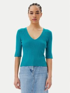 Morgan Sweter 251-MCHAMPI Zielony Slim Fit. Zielone swetry klasyczne Morgan, xs, z syntetyku, bez kołnierzyka. Za 129,99 zł.