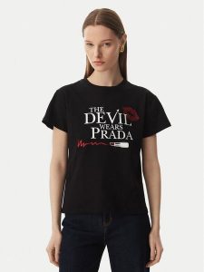 Rinascimento T-Shirt CFC0129300003 Czarny Regular Fit. Czarne t-shirty Rinascimento, m, bez wzorów, z bawełny, bez kołnierzyka, bez ramiączek. Za 259,99 zł.