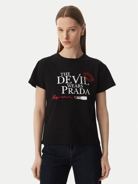 Rinascimento T-Shirt CFC0129300003 Czarny Regular Fit. Czarne t-shirty Rinascimento, m, bez wzorów, z bawełny, bez kołnierzyka, bez ramiączek. Za 160,99 zł.