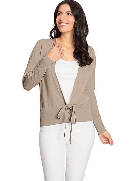 Heine Kardigan w kolorze beżowym rozmiar: 40. Brązowe kardigany Heine, z bawełny. Za 109,26 zł.