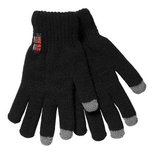 Damskie rękawiczki termiczne z technologią I-touch - Czarne - Jeden rozmiar. Czarne rękawiczki HEAT KEEPER, bez wzorów. Za 113,54 zł.