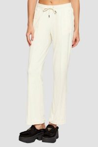 JUICY COUTURE Kremowe spodnie dresowe damskie z cyrkoniami Tina, Rozmiar S. Brązowe spodnie dresowe Juicy Couture, s, z aplikacjami, z dresówki. Za 459,99 zł.