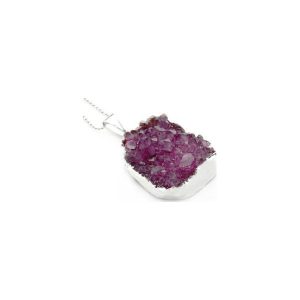 Naszyjnik Agat Druza Ciemny Róż srebro. Naszyjniki marki Brazi druse jewelry. Za 170,00 zł.