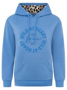 Zwillingsherz Bluza "Wild at Heart" w kolorze niebieskim rozmiar: S/M. Niebieskie bluzy Zwillingsherz, m, bez wzorów, z kapturem. Za 210,32 zł.