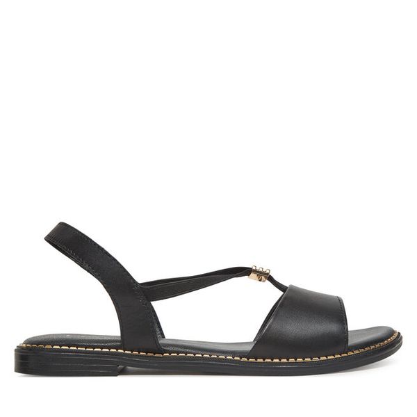 Sandały Lasocki. Czarne sandały Lasocki, bez wzorów, bez obcasa, na płaskiej podeszwie, bez zapięcia. Za 129,99 zł.