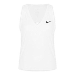 Tank top tenisowy damski Nike Court Dri-Fit Victory Tank. Białe topy Nike, xs, bez wzorów, bez kołnierzyka, bez ramiączek. Za 189,99 zł.