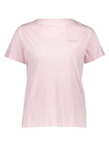 Pepe Jeans Koszulka w kolorze jasnoróżowym rozmiar: XL. Różowe bluzki Pepe Jeans, xl, bez wzorów, z bawełny, bez kołnierzyka, bez ramiączek. Za 92,21 zł.