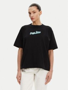 Guess Jeans T-Shirt W5GI29 K8HM0 Czarny Regular Fit. Czarne t-shirty Guess Jeans, xs, z aplikacjami, z bawełny, bez kołnierzyka, bez ramiączek. Za 89,99 zł.