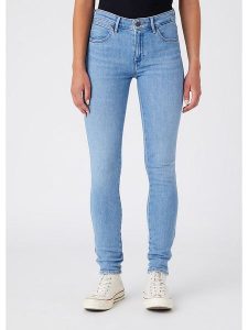 Wrangler Dżinsy - Skinny fit - w kolorze błękitnym rozmiar: W30/L32. Niebieskie jeansy Wrangler, z aplikacjami, z podwyższonym stanem. Za 197,17 zł.