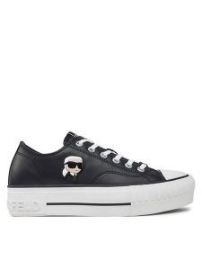 KARL LAGERFELD Trampki Kampus Max KL60425T Czarny. Czarne trampki KARL LAGERFELD, bez wzorów, ze skóry, bez zapięcia. Za 339,99 zł.