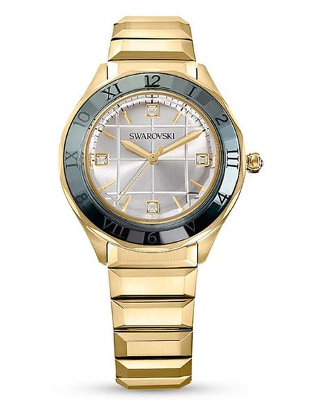 Swarovski Zegarek kwarcowy w kolorze złoto-zielono-białym rozmiar: onesize. Białe, analogowe zegarki Swarovski. Za 632,42 zł.