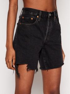 Levi's® Szorty jeansowe 501™ 85833-0016 Czarny Regular Fit. Czarne szorty bez wzorów, z bawełny. Za 199,99 zł.