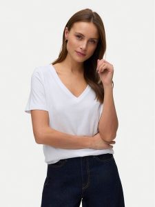 Vero Moda T-Shirt Paulina 10342926 Biały Regular Fit. Białe t-shirty Vero Moda, xs, bez wzorów, z bawełny, bez kołnierzyka, bez ramiączek. Za 69,99 zł.