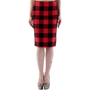 Spódnica w kolorze czerwono-czarnym. Czarne spódnice marki Sexy Woman, w kratkę. W wyprzedaży za 84,95 zł.