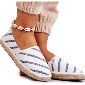 Damskie Klasyczne Espadryle Big Star JJ274959 Białe. Białe espadryle bez wzorów, z materiału, bez obcasa, na platformie. Za 142,48 zł.