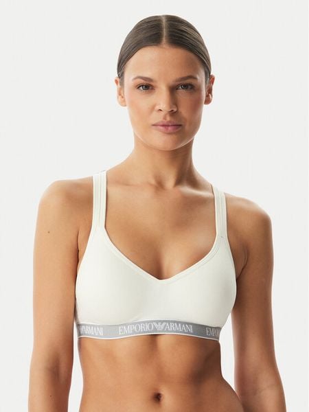 Emporio Armani Underwear Biustonosz sportowy EW000447 AF19026 U1131 Biały. Białe biustonosze sportowe Emporio Armani Underwear, bez wzorów, z bawełny. Za 161,99 zł.