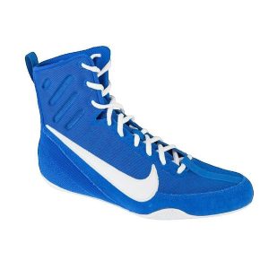 Buty bokserskie Nike Machomai 3. Niebieskie kalosze Nike, bez wzorów, ze skóry. Za 429,99 zł.